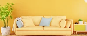 JSP-yellow living room with sofa